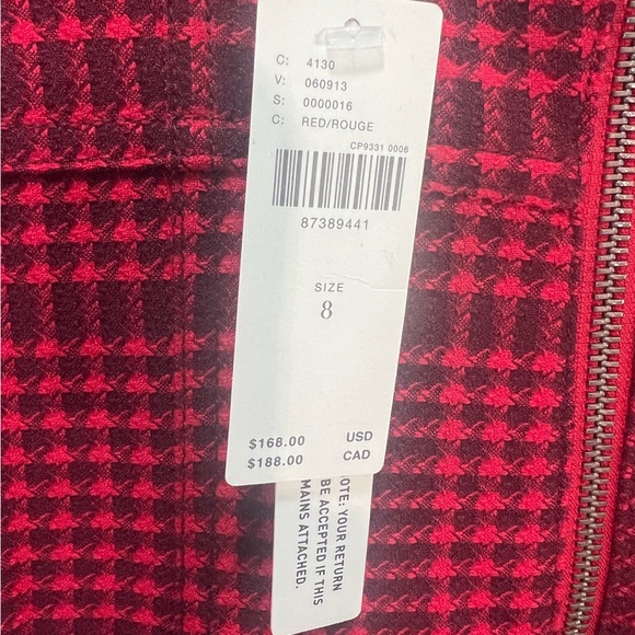 ANTHROPOLOGIE, SZ 8, RED/BLACK, SLEEVELESS, ZIP UP DRESS. NWT - Picture 2 of 11